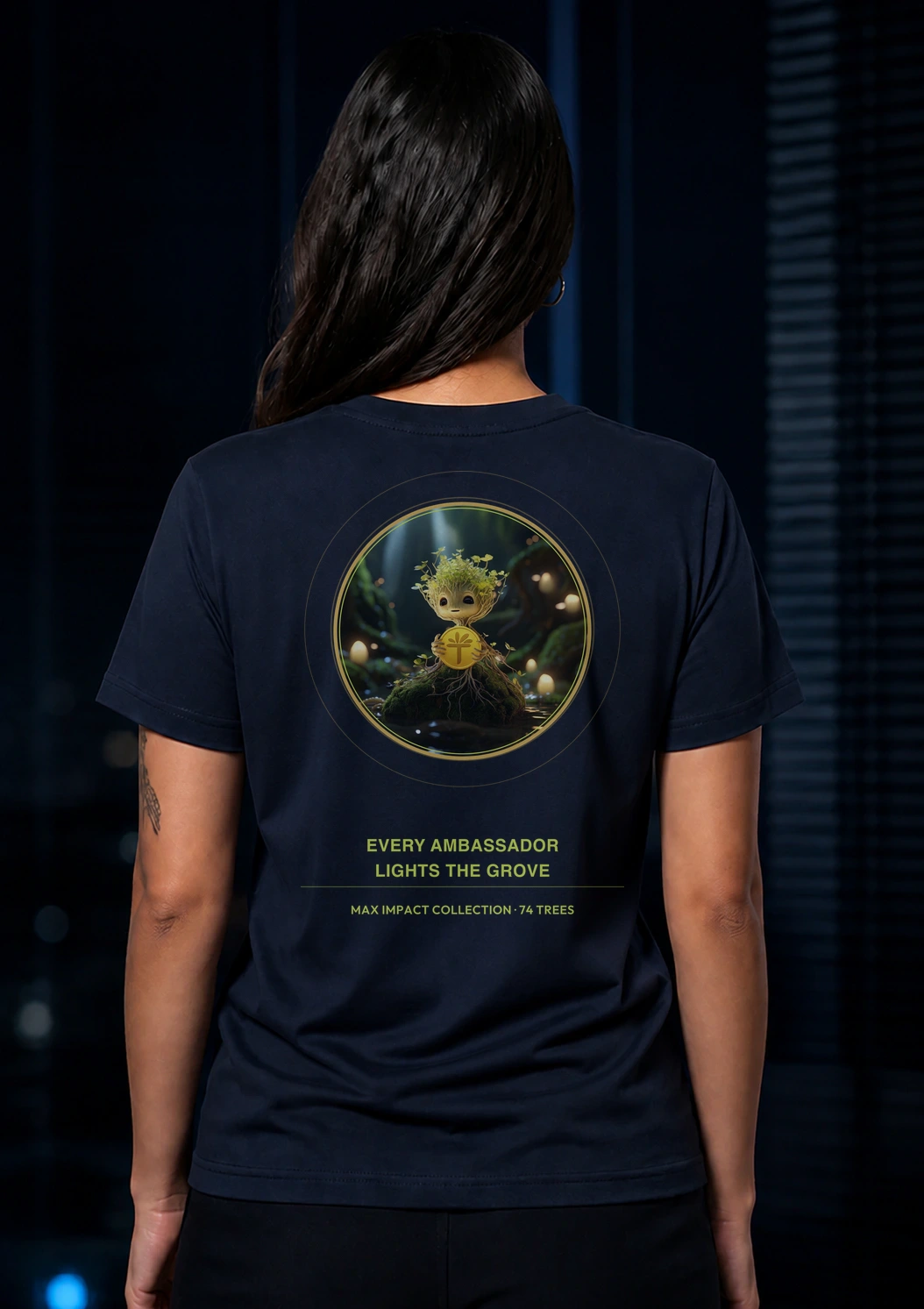 Ambassador Organic Tee on-model product photo, back view